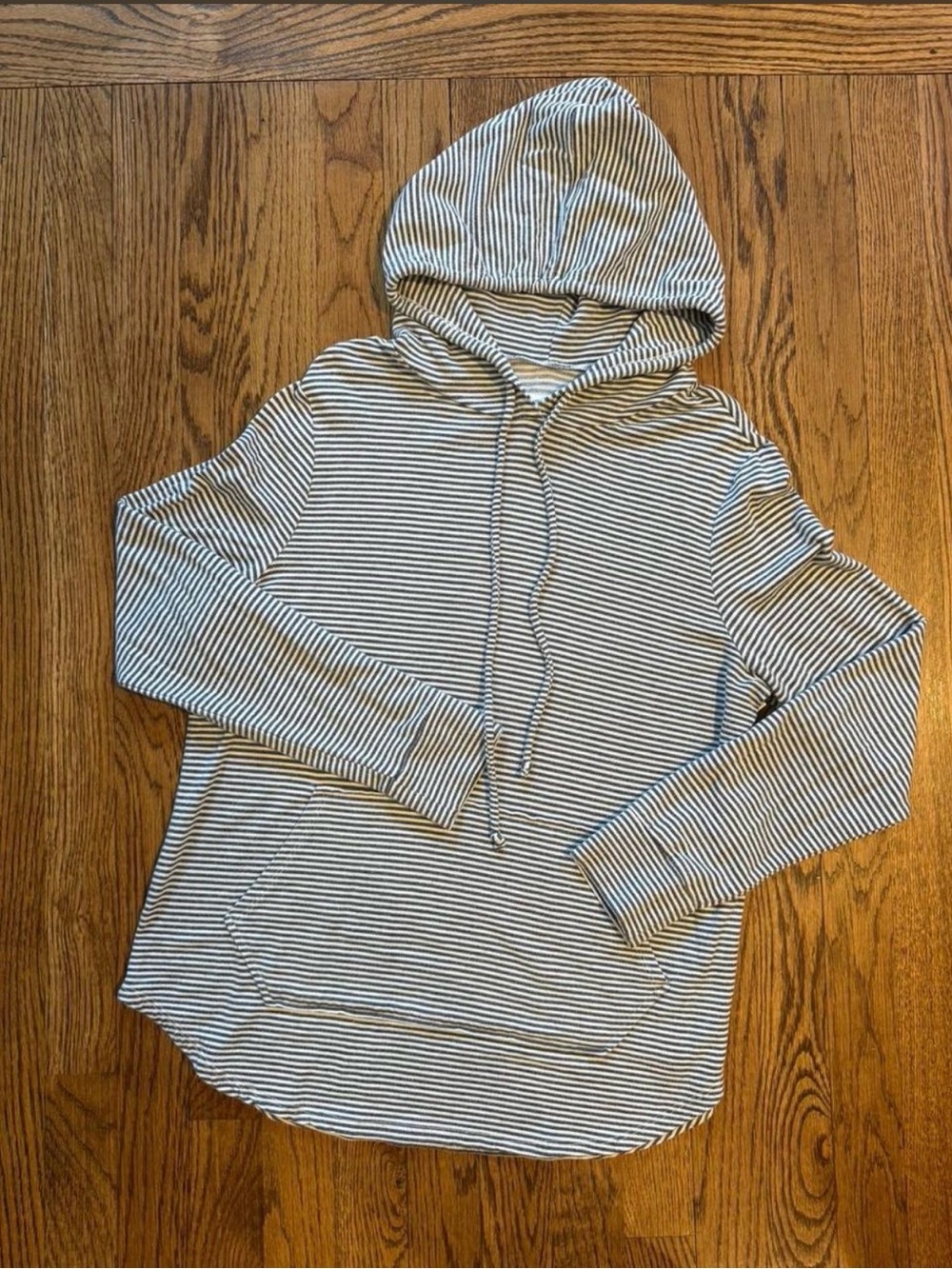 Workshop Republic Clothing Black and White Striped Hoodie